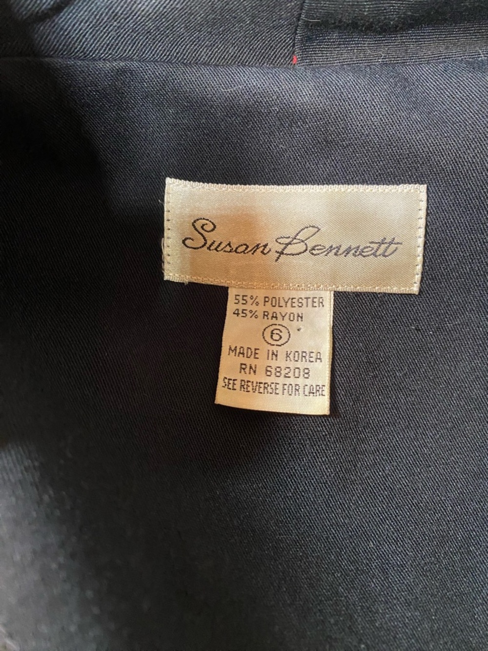 Susan Bennet vintage Black Sheath Dress with Multicolor Accent Buttons - Picture 3 of 3